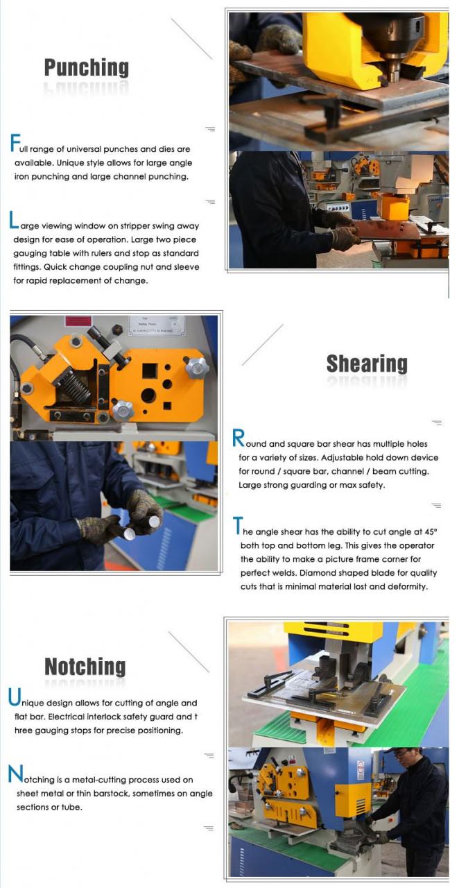 Hydraulic Ironworker 25 Ton Hand Tools Hydraulic συνδυασμένο μηχάνημα διάτρησης και κοπής